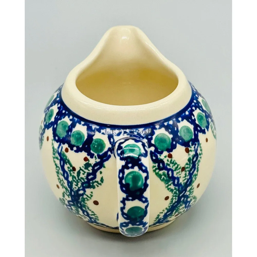 Boleslawiec Creamer‎ and Sugar Bowl Set Mediterranean Wave Polish Pottery